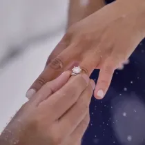 Engagement Ring Ceremony Photography Close-Up with Couple